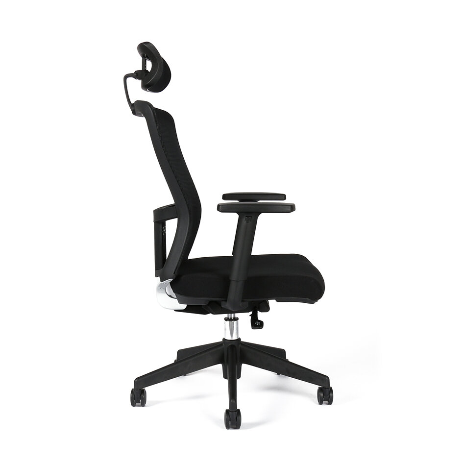 Irodai forgószék fejtámlával, TD-01, fekete