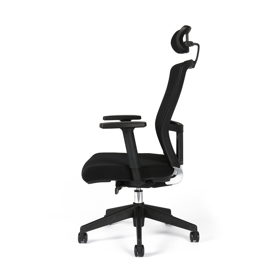 Irodai forgószék fejtámlával, TD-01, fekete